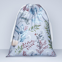 Worek na pościel do przedszkola żłobka | 175sza | szara | kwiaty liście