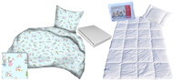 Komplet 100x160 + 40x60 + prześcieradło jersey 80x160 502niebieski
