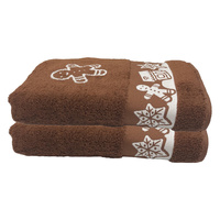 Komplet ręczników 50x90 70x140 pierniki brązowe