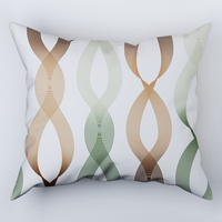 Poszewka bawełniana na poduszkę 50x60 | 343zie | zielono brązowa | geometryczna wstążki