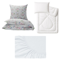 Zestaw pościeli  100x160 + 40x60 + prześcieradło jersey 80x160 | 002bor | bordowa | świąteczna Mikołaje