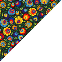 Apaszka bandamka bandana chustka | 419czarny | kolorowa | kwiaty regionalny