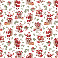 Worek na pościel do przedszkola żłobka | 002kom | biało czerwona | świąteczna Mikołaje