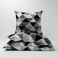 Pościel dla dziecka bawełniana 100x135 + poszewka na poduszkę 50x60 | 110bia | biało czarna | wzór geometryczny