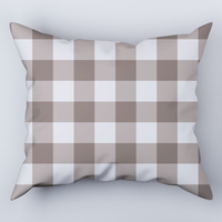 Poszewka flanela 40x40 | krabez | biało beżowa | krata