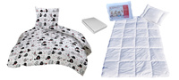 Komplet 100x160 + 50x60 + prześcieradło jersey 80x160 061bial-czer