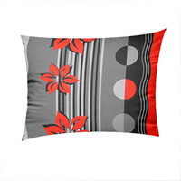 Poszewka z kory 40x40 | 036red | czerwono szara | kwiaty