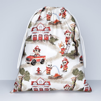 Worek szkolny na buty | 217psi | szaro czerwona | psy strażacy