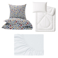 Zestaw pościeli  100x160 + 50x60 + prześcieradło jersey 80x160 | 059sza | szara | plażowanie