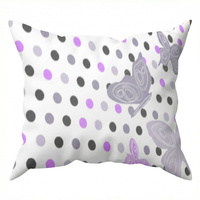 Poszewka z kory 40x40 | 490róż | biało różowa | grochy i motyle