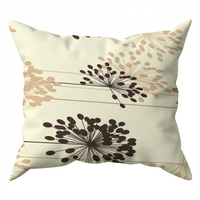 Poszewka flanela 40x40 | 092bra | brązowa | dmuchawce