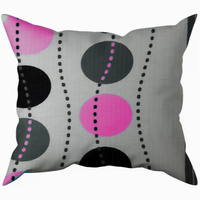 Poszewka z kory 40x40 | 083róż | szaro różowa | geometryczny