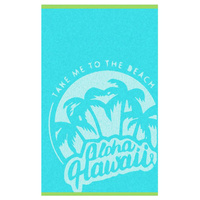 Ręcznik kąpielowy plażowy 100x160 aloha turkus