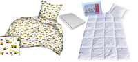 Komplet 100x160 + 40x60 + prześcieradło jersey 80x160  404biało-żółty