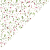 Apaszka bandamka bandana chustka | 121biały | biała | kwiaty frezje
