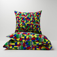 Pościel bawełniana 200x220 + poszewki na poduszkę 2*70x80 | 292leg | kolorowa | klocki