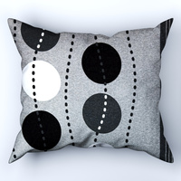 Poszewka flanela 40x40 | 083sza | szara | wzór geometryczny koła