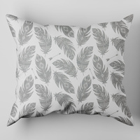 Poszewka bawełniana na poduszkę 50x50 | 003sza | biało szara | piórka