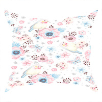 Poszewka bawełniana na jaśka 40x40 112pas | biała | kwiaty