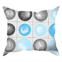 Poszewka bawełniana na poduszkę 40x80 | 086trk | szaro turkusowa | wzór geometryczny