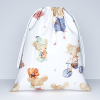 Worek szkolny na buty | 246mys | biała | myszki