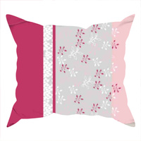 Poszewka bawełniana na poduszkę 50x60 | 149róż | szaro różowa | kwiaty