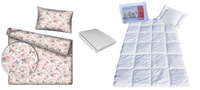 Komplet 100x160 + 40x60 + prześcieradło jersey 80x160  075bia