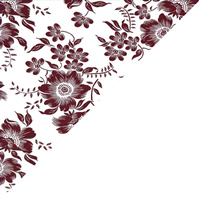 Apaszka bandamka bandana chustka | 116b-b | biało bordowa | kwiaty