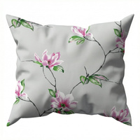 Poszewka z kory 70x80 | 075s-r | szaro różowa | kwiaty lilie