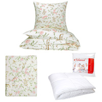 Zestaw pościeli  100x160 + 50x60 + prześcieradło we wzorze 80x160 | 428beż | beżowa | króliczki