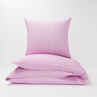 Pościel z kory 160x200 + poszewka na poduszkę 50x60 | 415pud | różowa | kwiaty