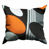 Poszewka z kory 40x40 | 383pom | pomarańczowa | geometryczny