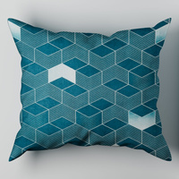 Poszewka bawełniana na poduszkę 40x60 | 315Gbu | zielona | wzór geometryczny