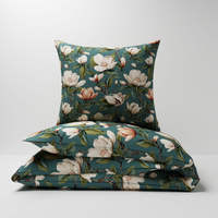 Pościel dla dziecka bawełniana 120x160 + poszewka na poduszkę 50x60 | 075cie | morska | kwiaty jabłoni