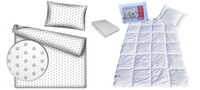 Komplet 100x160 + 50x60 + prześcieradło jersey 80x160 485bial-szar